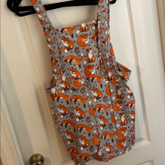 Blackmilk Pants - BlackMilk For Fox Sakes Short Overalls